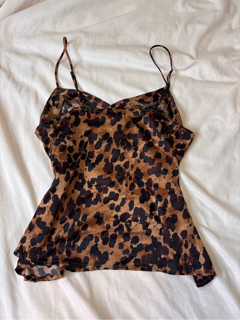 stars above Leopard Print Satin Cami in Brown and Black - Picture 2 of 4